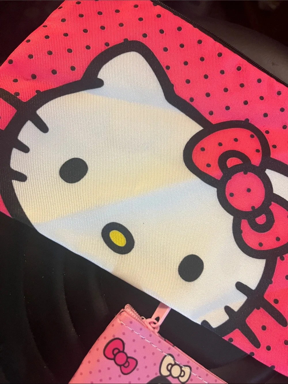 Hello Kitty Pink Patterned  Bag Set with Keyring Wallet pouch BNWOT 50